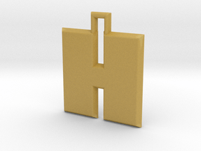 ABC Pendant - H Type - Solid - 24x24x3 mm in Tan Fine Detail Plastic