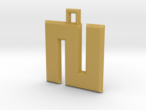ABC Pendant - N Type - Solid - 24x24x3 mm in Tan Fine Detail Plastic