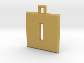 ABC Pendant - O/0 Type - Solid - 24x24x3 mm in Tan Fine Detail Plastic