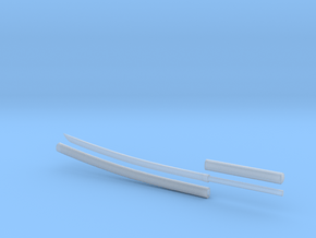 Katana - 1:6 scale - Curved Blade - Plain in Clear Ultra Fine Detail Plastic
