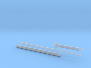 Katana - 1:6 scale - Straight Blade - Tsuba in Clear Ultra Fine Detail Plastic