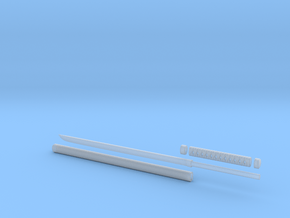 Katana - 1:6 scale - Straight Blade - No Tsuba in Clear Ultra Fine Detail Plastic