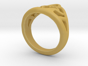 Semi Long Ring "Anna-Mai" in Tan Fine Detail Plastic