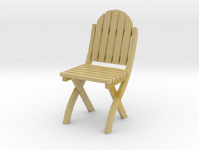 1:24 Wood Folding Chair (Not Full Size) in Tan Fine Detail Plastic