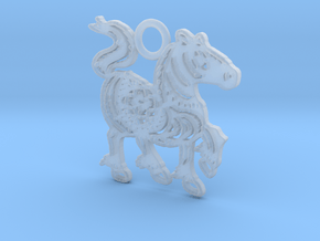 Year of the Horse: Lucky charm in Clear Ultra Fine Detail Plastic