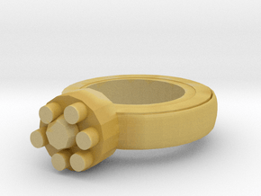Thin Walls Fixed  Ring 20x20mm More Printable  in Tan Fine Detail Plastic