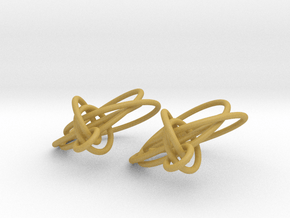Loops Earrings - Larger - 2 Pcs in Tan Fine Detail Plastic