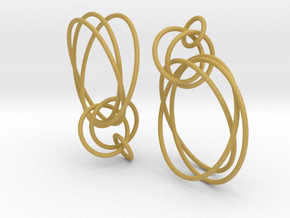 Earrings Loops Smaller - 2 Pcs in Tan Fine Detail Plastic