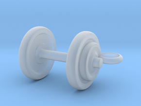 Tiny Dumbbell Pendant in Clear Ultra Fine Detail Plastic