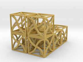 Twirl cubed puzzle part #4--x2  (3x3x3in puzzle cu in Tan Fine Detail Plastic