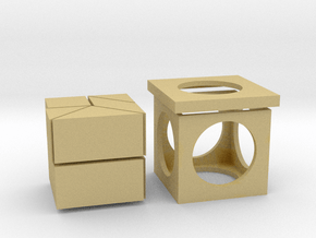 tangram cube (small edition) in Tan Fine Detail Plastic