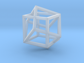 two cubes intersecting in Clear Ultra Fine Detail Plastic