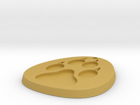 Paw Medallion Solid in Tan Fine Detail Plastic