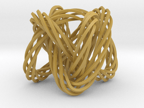 Knot, Knot.  Who's There?  Lissajous knot. in Tan Fine Detail Plastic