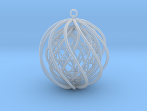 Suspended Icosahedron Ornament in Clear Ultra Fine Detail Plastic