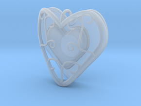 Heart Container Pendant in Clear Ultra Fine Detail Plastic