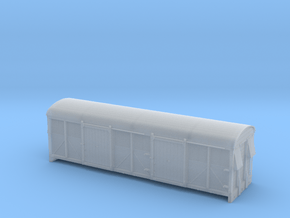 LMS 6wheel Milk Van body solid sides - 4mm scale in Clear Ultra Fine Detail Plastic