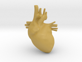 Anatomical Heart Hanger Pendant in Tan Fine Detail Plastic