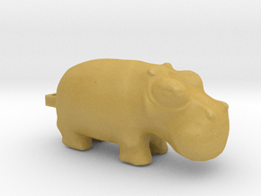 3000 BC Hippo Small Pendant in Tan Fine Detail Plastic