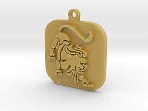 Keychain zodiac Lion (single color) in Tan Fine Detail Plastic