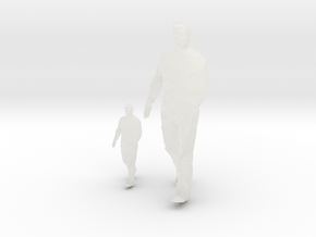 Architectural Man - 1:50 + 1:100 - Walking (2) in Clear Ultra Fine Detail Plastic
