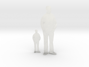Architectural Man - 1:50 + 1:100 - Standing in Clear Ultra Fine Detail Plastic