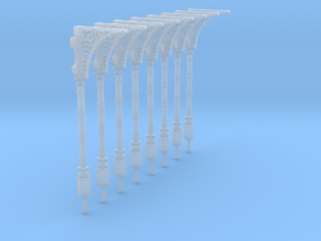 8 '00' scale GER canopy support columns in Clear Ultra Fine Detail Plastic