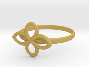 Flower Ring in Tan Fine Detail Plastic