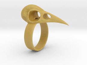 Realistic Raven Skull Ring - Size 7 in Tan Fine Detail Plastic