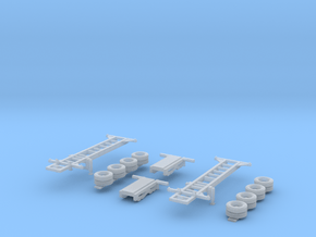 1:160 N Scale 20' Container Slider Chassis in Clear Ultra Fine Detail Plastic