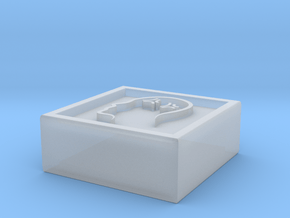 Square Token - 0.5" Berzerk in Clear Ultra Fine Detail Plastic