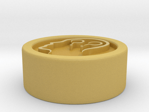 Circle Token - 0.5" Confused in Tan Fine Detail Plastic