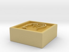Square Token - 0.5" Confused in Tan Fine Detail Plastic