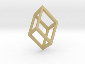 Cube Pendant in Tan Fine Detail Plastic
