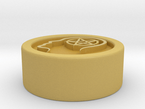 Circle Token - 0.5" Cursed in Tan Fine Detail Plastic