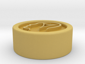 Circle Token - 0.5" Energy Drained in Tan Fine Detail Plastic