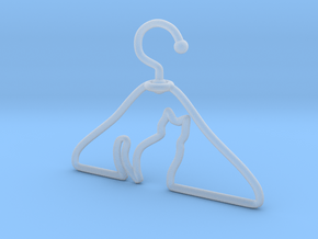 Cat Hanger Pendant in Clear Ultra Fine Detail Plastic