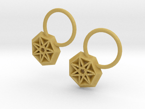 Star Earrings in Tan Fine Detail Plastic