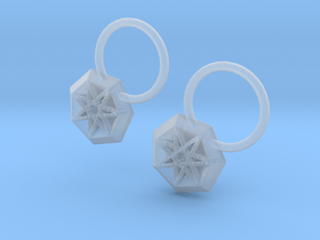 Star Earrings in Clear Ultra Fine Detail Plastic