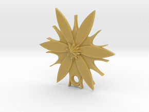 Passion Flower Pendant in Tan Fine Detail Plastic