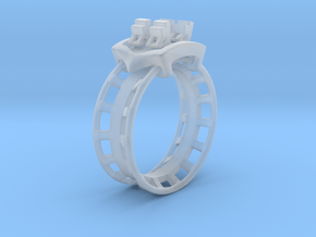 Rollercoaster Ring in Clear Ultra Fine Detail Plastic