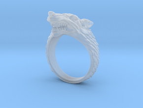 Size 8 Direwolf Ring in Clear Ultra Fine Detail Plastic