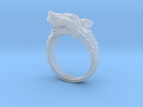 Size 9 Direwolf Ring in Clear Ultra Fine Detail Plastic