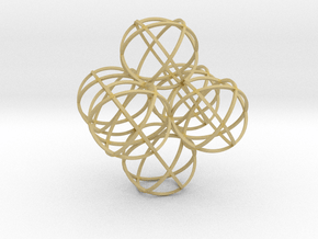 Packed Spheres Octahedron in Tan Fine Detail Plastic