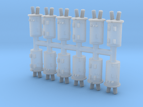 HO Pole Transformers x12 in Clear Ultra Fine Detail Plastic