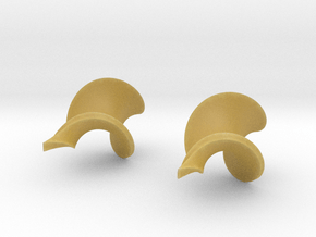 Twisted leaf earrings in Tan Fine Detail Plastic