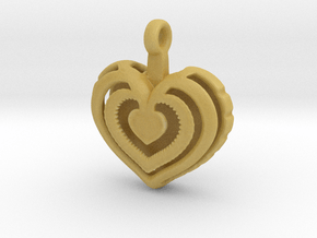 Heart Pendant 'Mylène' in Tan Fine Detail Plastic