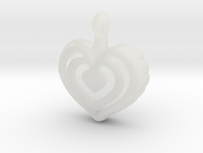 Heart Pendant 'Mylène' in Clear Ultra Fine Detail Plastic
