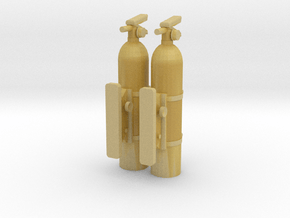 Fire-extinguisher-with-mount-x2 (repaired) in Tan Fine Detail Plastic