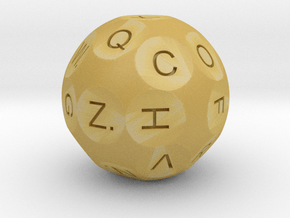 D26 Alphabetical Sphere Dice for Impact! Miniature in Tan Fine Detail Plastic